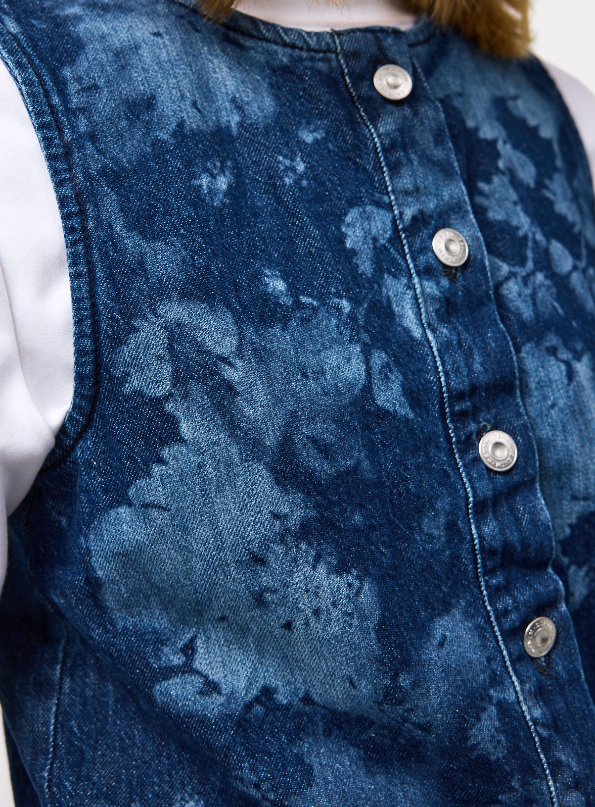 Light Denim Floral Laser Print Waistcoat 16 - Image 3 thumbnail